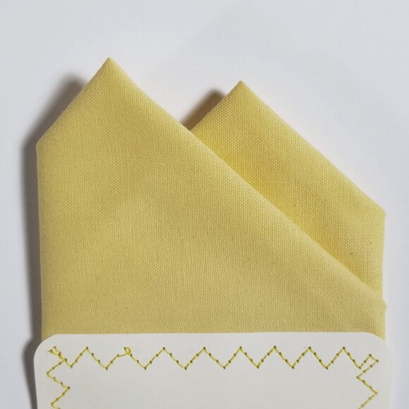 New - Soft Yellow Cotton Pre-Folded Pocket Square Handkerchief Insert - Picture 6 of 9